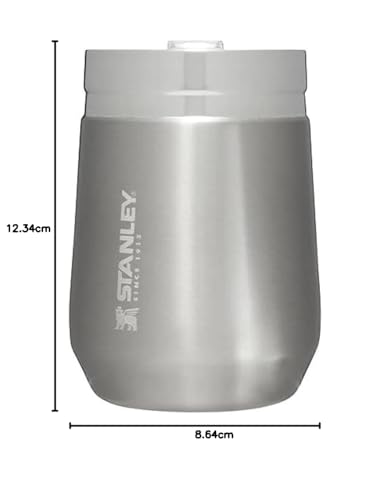 Stanley GO Everyday Wine Tumbler 10 oz | Press Fit Drink Through Lid | Beverage, Coffee, and Cocktail Cup | Insulated Stainless Steel Wine Glass | BPA-Free | Ash