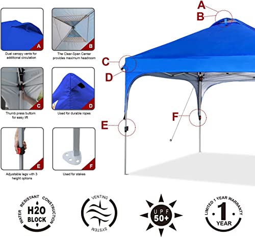 ABCCANOPY Pop Up Canopy - Outdoor Patio Portable Canopy Tent Heavy Duty for Backyard and Deck with 4 Sandbags(White, 10x10)