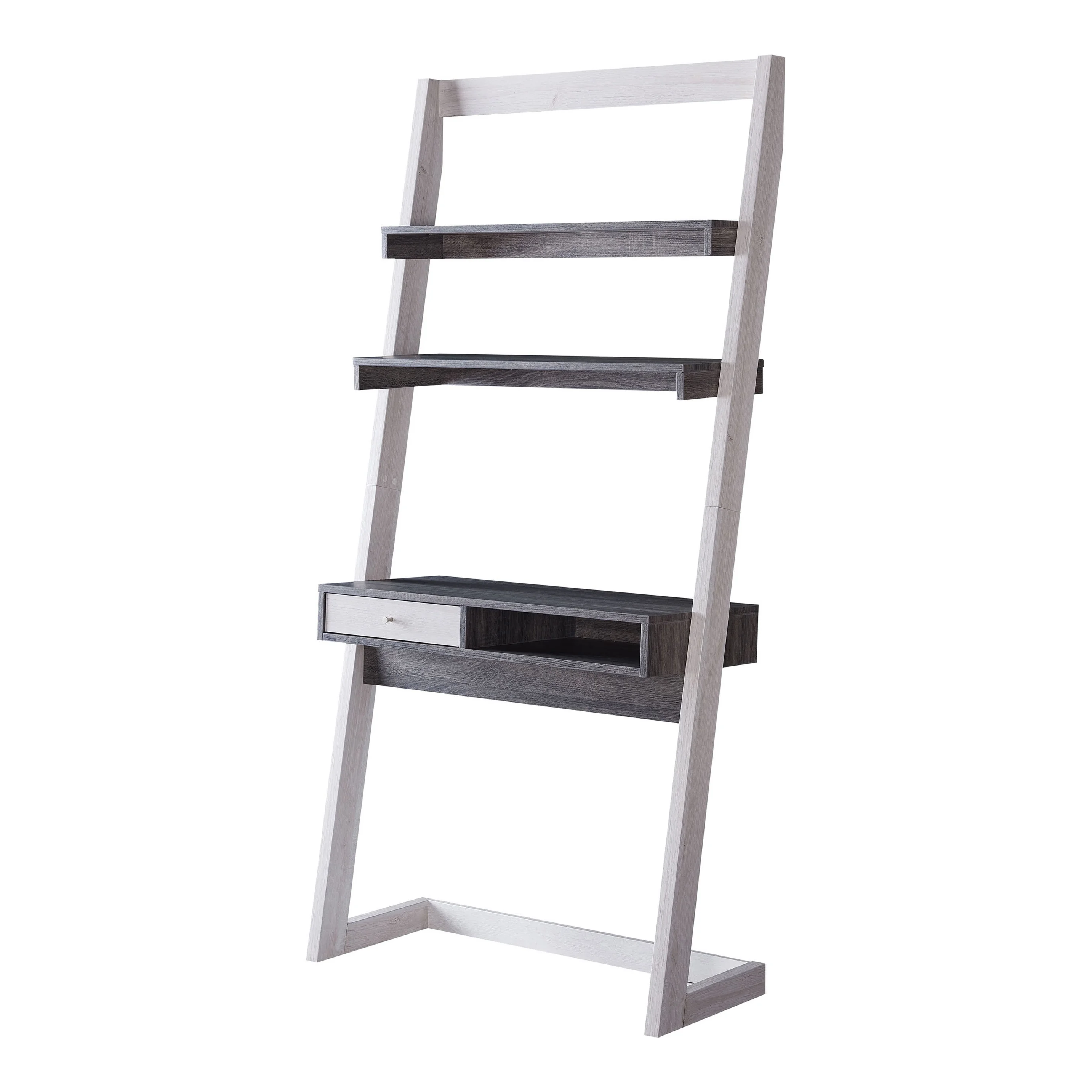 Furniture of America Velmore Wood Multi-Storage Desk, White Oak