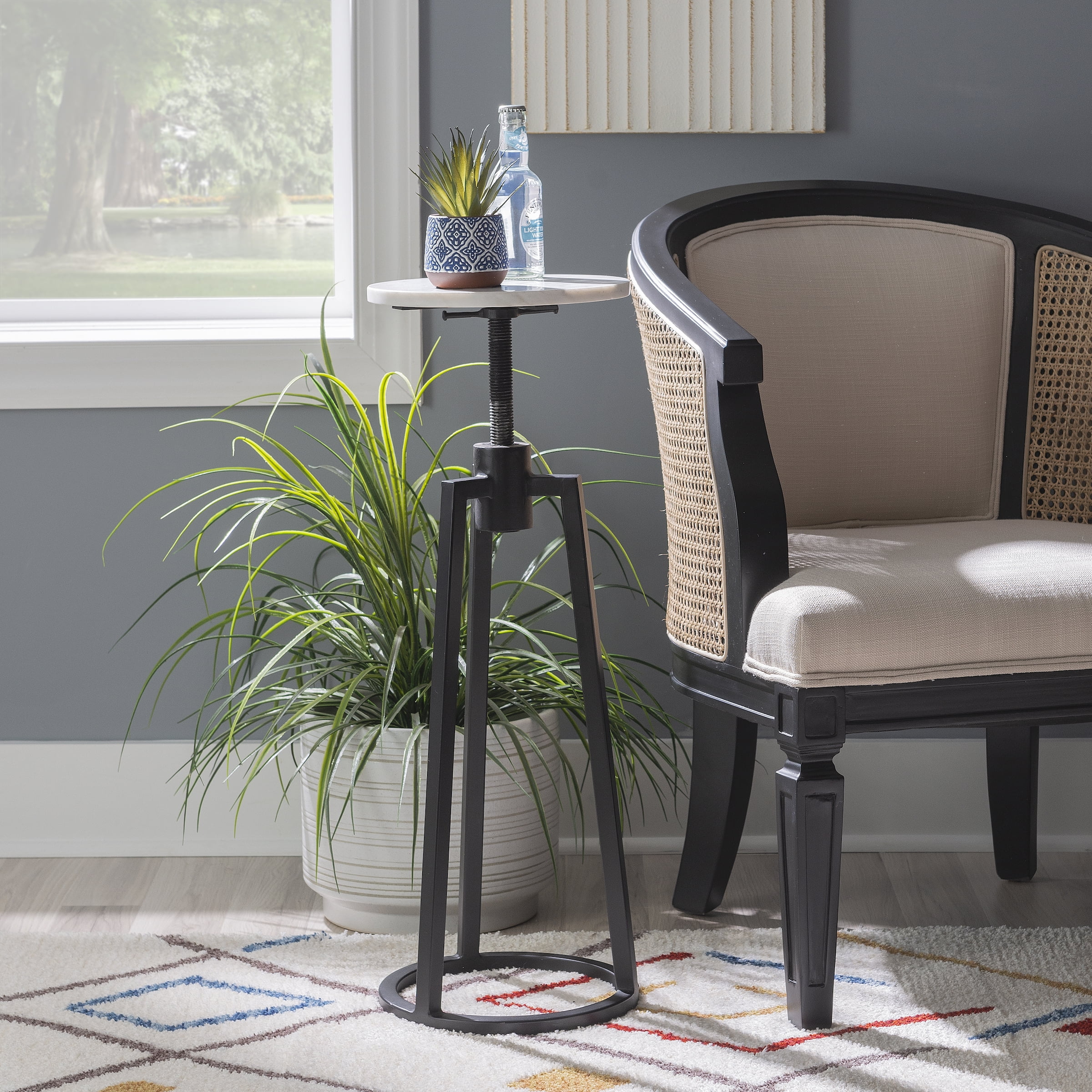 Powell Bowers Round Adjustable Height Drink Table, 25-30