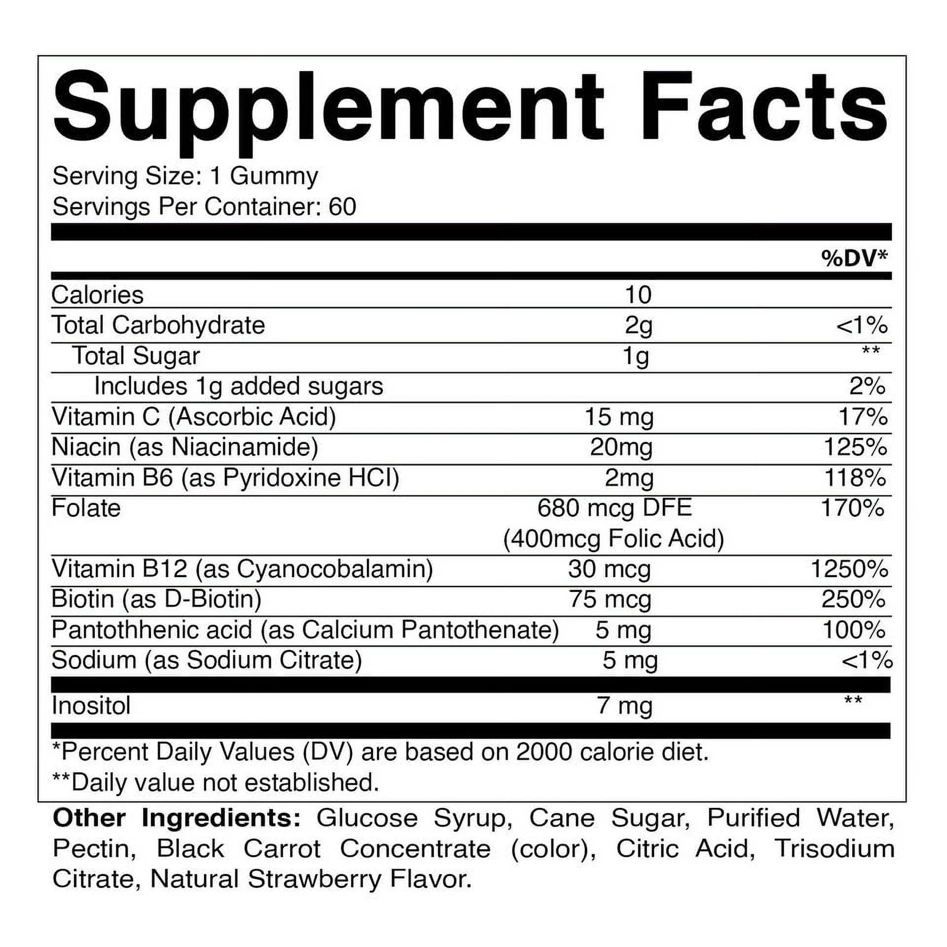 Vitamatic Vitamin B Complex Gummies with Vitamin C & Inositol - 60 Gummies