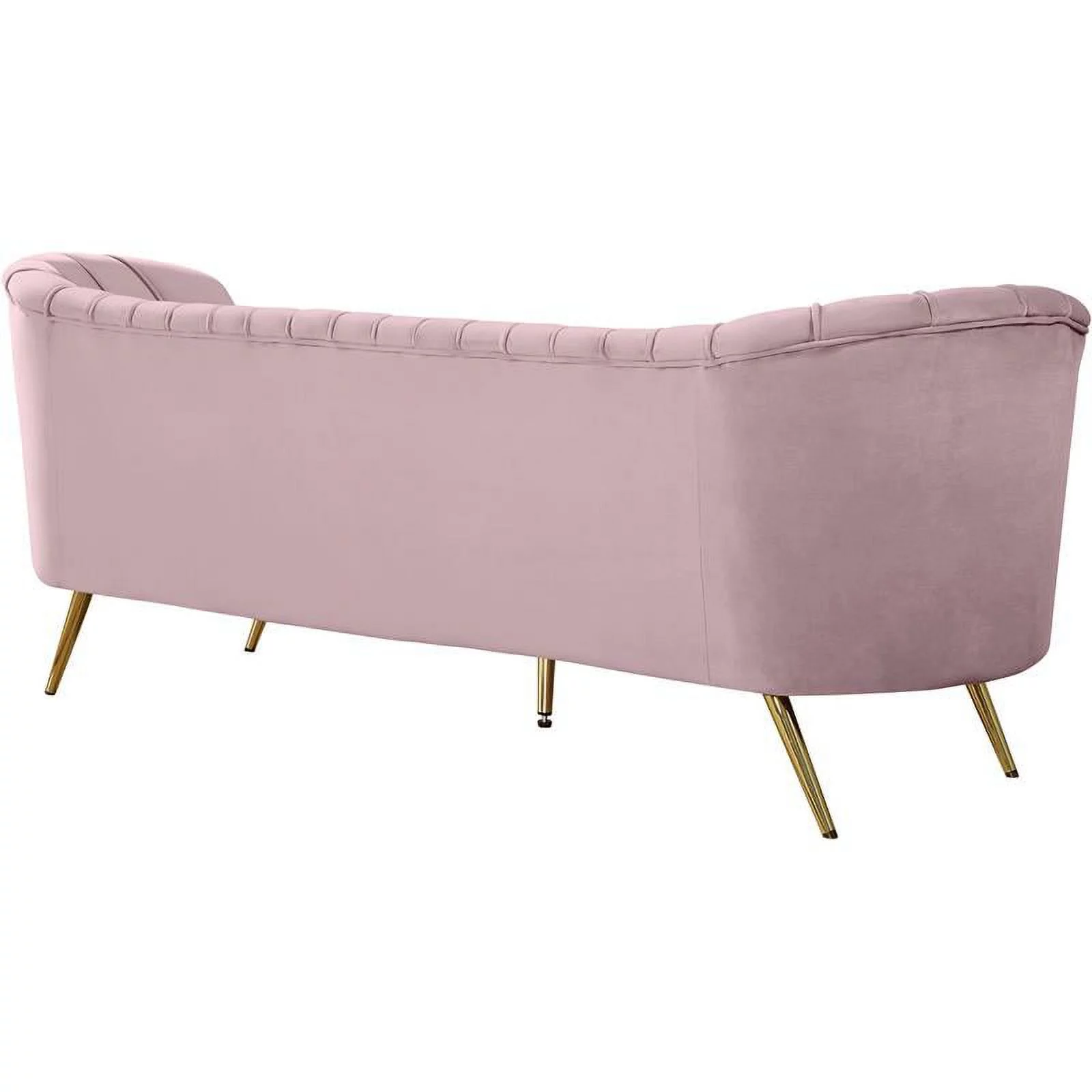 Home Square 2-Piece Set with Velvet Accent Chair & Sofa in Pink and Gold