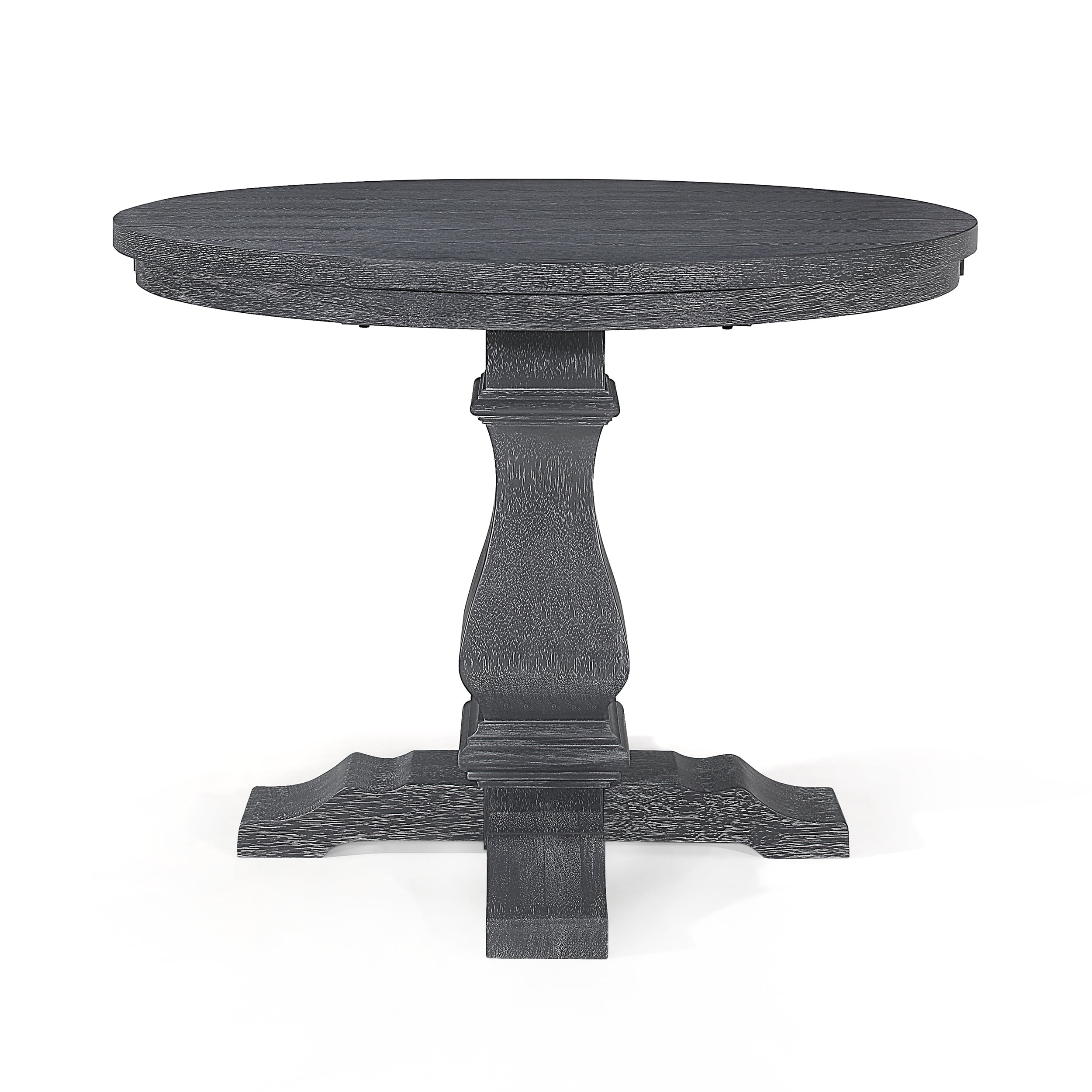 Aisenbrey French Country Wood 5-Piece Expandable Oval Dining Set, Gray and Black