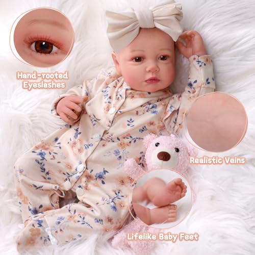 BABESIDE Reborn Baby Dolls - 20-inch Cute Soft Vinyl Realistic Baby Doll Real Life Baby Dolls with Complete Accessories Perfect for Cuddling, Playtime, and Gift Giving