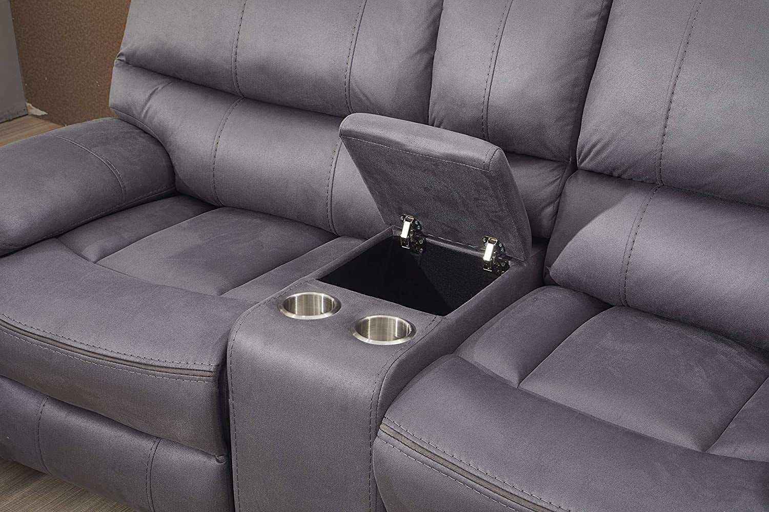 Betsy Furniture Microfiber Reclining Sofa Living Room Sofa + Loveseat