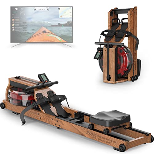 JOROTO Rowing Machines for Home Use, Foldable Rower Machine with Bluetooth Monitor, Tablet Holder Water Rowing Machine