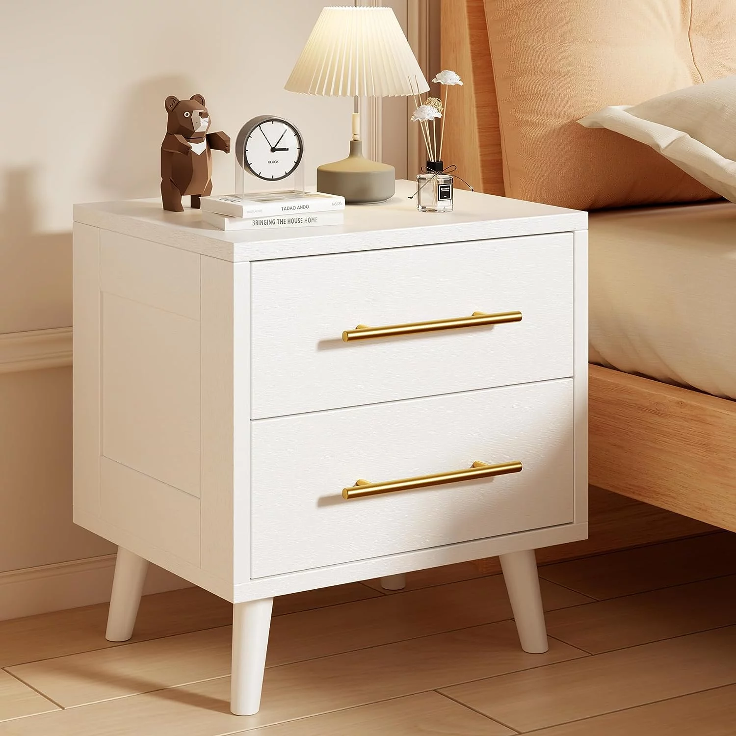 2 Drawer Dresser, Drawers Cabinet with Storage for Bedroom, White