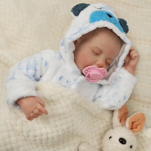 Reborn Baby Dolls, 22-inch Realistic Baby Dolls, Reborn Dolls Girl with Cloth Body & Feeding Accessories, Gifts for Age 3+ Kids Christmas New Year