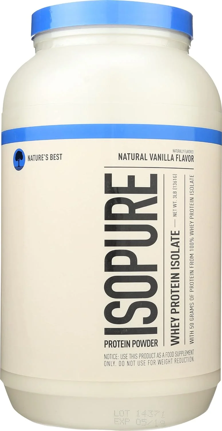 Nature's Best Isopure Natural Whey Protein Isolate Powder Natural Vanilla - 3 lbs