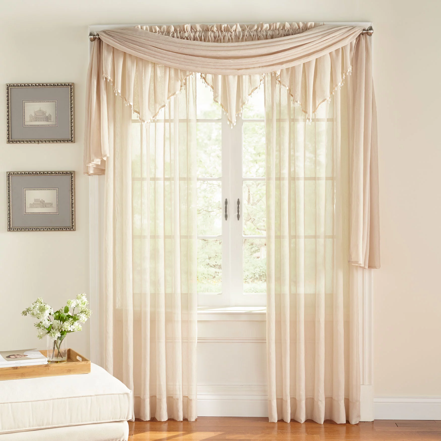 Brylanehome  Crushed Voile Rod-Pocket Panel - 51I W 84I L, Lilac Window Curtain