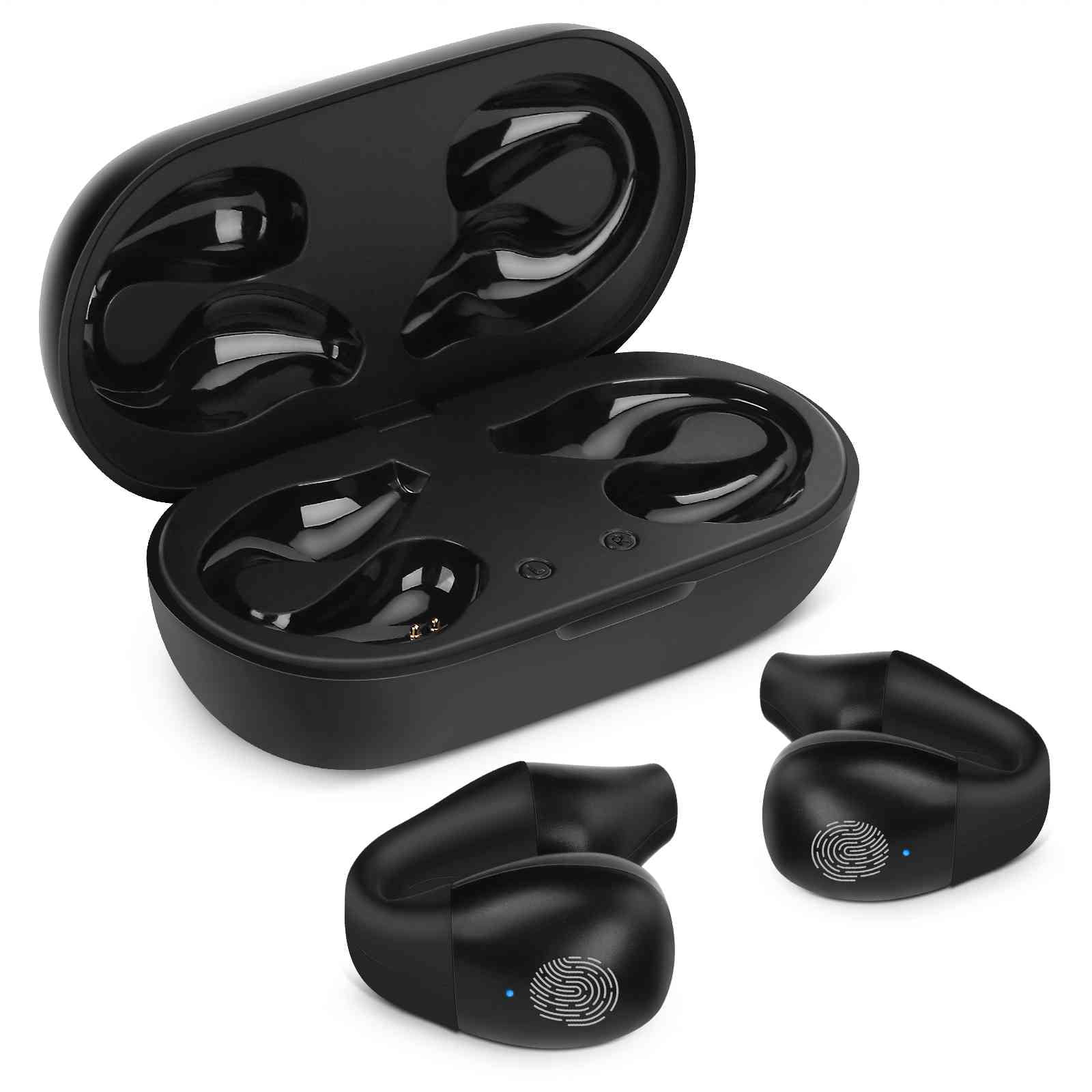 UrbanX QC3 True Wireless Earbuds Bluetooth Headphones Touch Control with Charging Case Stereo Earphones in-Ear Built-in Mic Headset Premium Deep Bass for Realme GT Neo Flash - Black