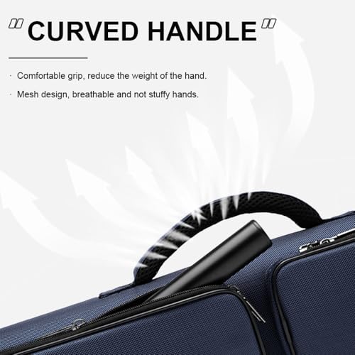 12-Hole Premium Nylon Pool Cue Case – Holds 8 Shafts & 4 Butts, Durable Double Shoulder Strap Design with 3 External Pockets (Black/Blue)