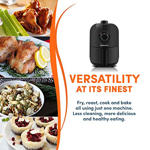 Elite Gourmet EAF0852SS 8.5Qt. Capacity Air Fryer Oven, Air Fry, Broil, Toast, Bake & Broil with Convection, Time and Temperature Controls, 800-Watts, Includes 25 Delicious Recipes, Stainless Steel
