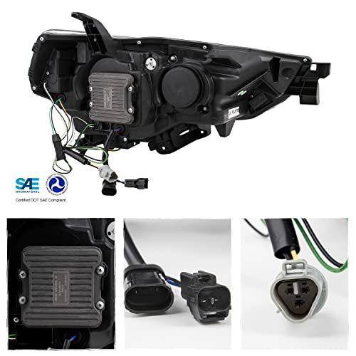 AKKON - Fit 2014-2023 Toyota 4Runner [Quad LED Module] Headlights Sequential LED Turn Signal Light Bar Parking Black