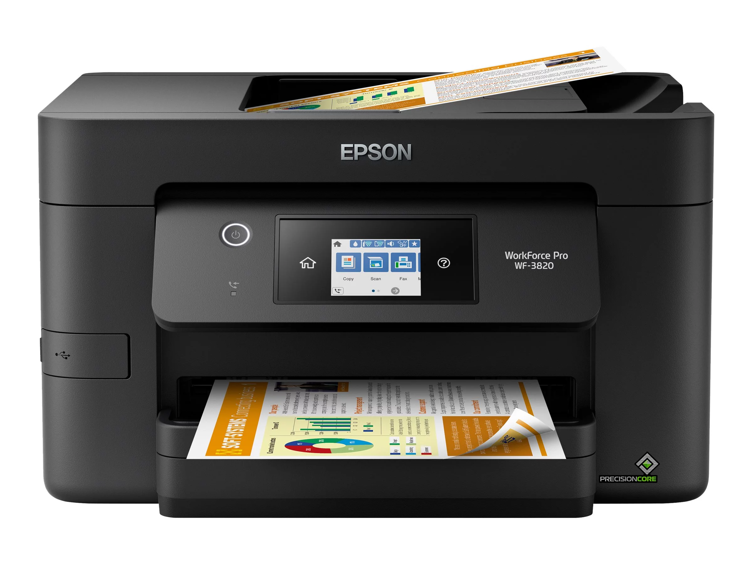 Epson(r) Workforce(r) Pro WF-3820 Wireless Color Inkjet All-in-One Printer, Black Large