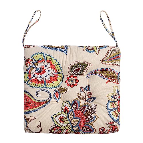 2-Pack Outdoor/Indoor Wicker Patio Seat Cushion Pad with Ties - Dining Chair Cushion, 17