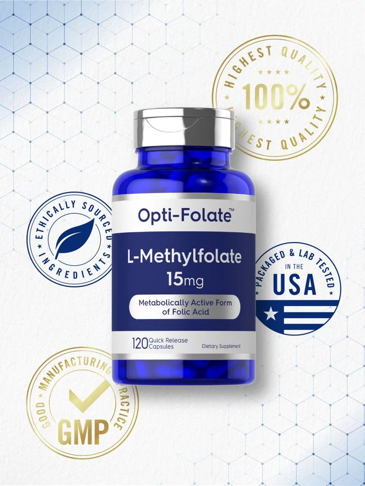 L Methylfolate 15mg | 120 Capsules | Methyl Folate 5-MTHF | by Opti-Folate