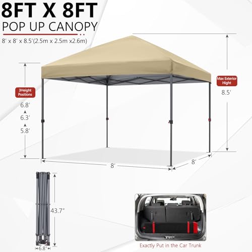 ABCCANOPY Pop Up Canopy - Outdoor Patio Portable Canopy Tent Heavy Duty for Backyard and Deck with 4 Sandbags(White, 10x10)