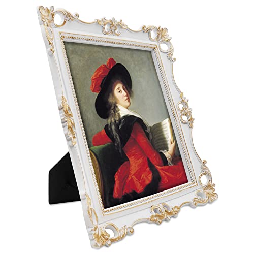 SIMON'S SHOP 8x10 Picture Frame for Wall and Tabletop, Vintage Picture Frames in Black with Gold Accents, Antique Style Gothic Frame for Photos Artworks