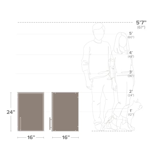 Prepac Elite 16 inch Stackable Wall Cabinet, Black