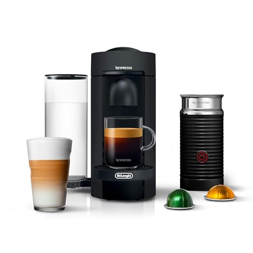 Nespresso Vertuo Plus Coffee and Espresso Maker by De'Longhi, Grey with Aeroccino Milk Frother