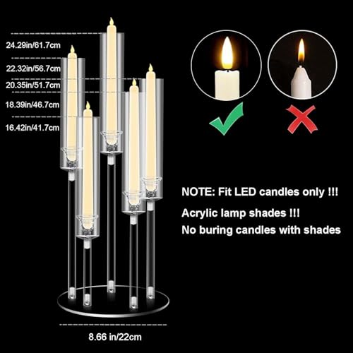 35inch 10pcs Black Candelabra Centerpieces for Tables 5 Arms Wedding centerpieces for Decorations