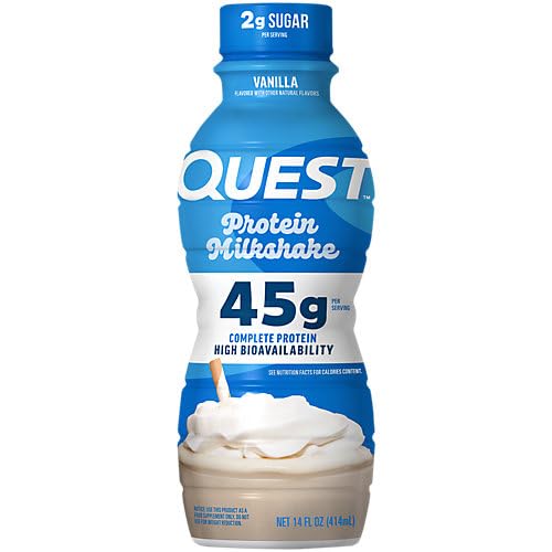 Quest Nutrition Chocolate Protein Shake, 45g Protein, 2g Sugar, 4g Net Carbs, Ready to Drink, Gluten Free, 12 Count