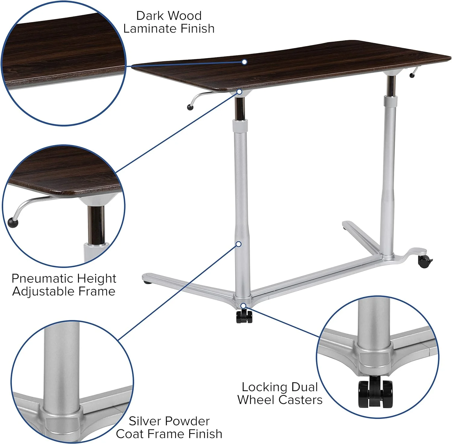 Stand-Up Wood Grain Ergonomic Computer Desk - Standing Desk