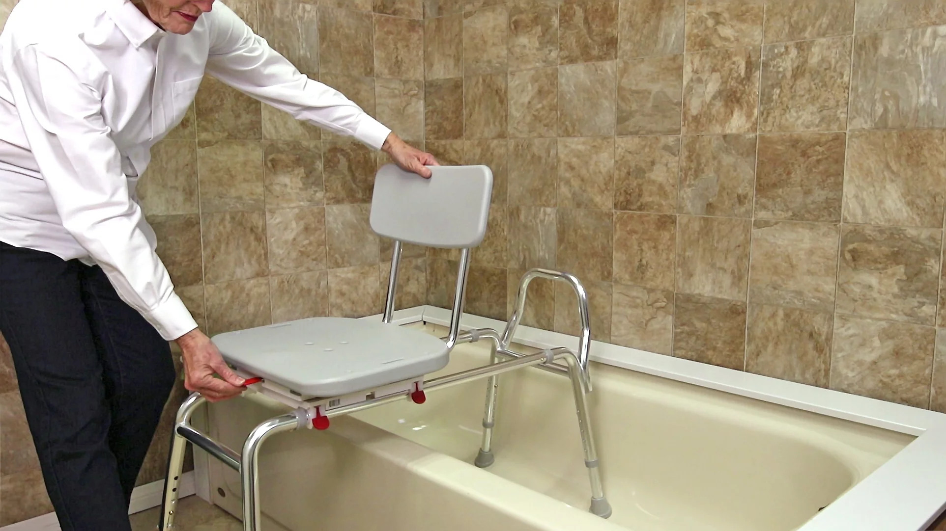 Eagle Health Supplies Swivel Sliding Bath Transfer Bench (77662) - Regular (Base Length: 39