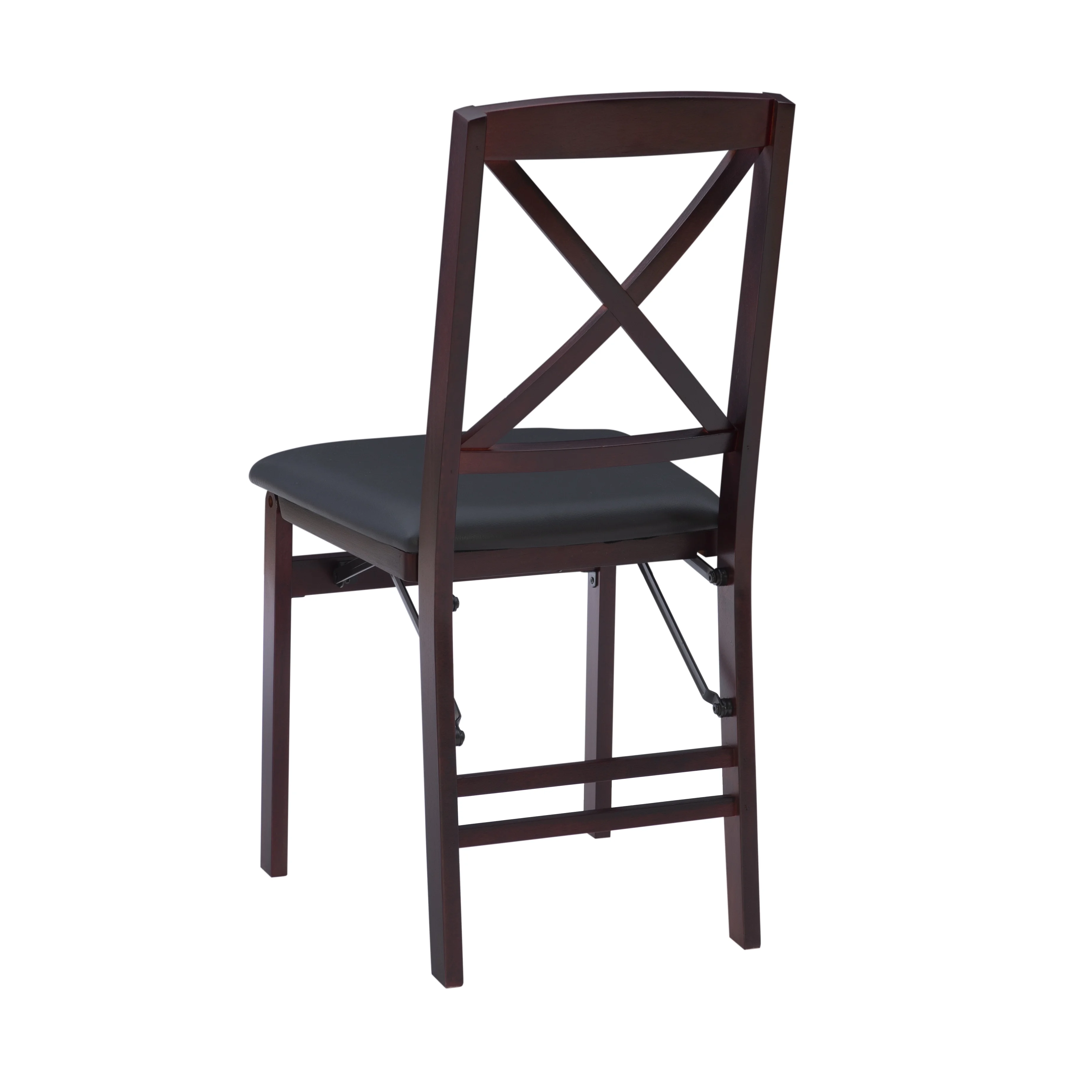 Linon Farrow Folding Chair, Set of 2, Dark Brown