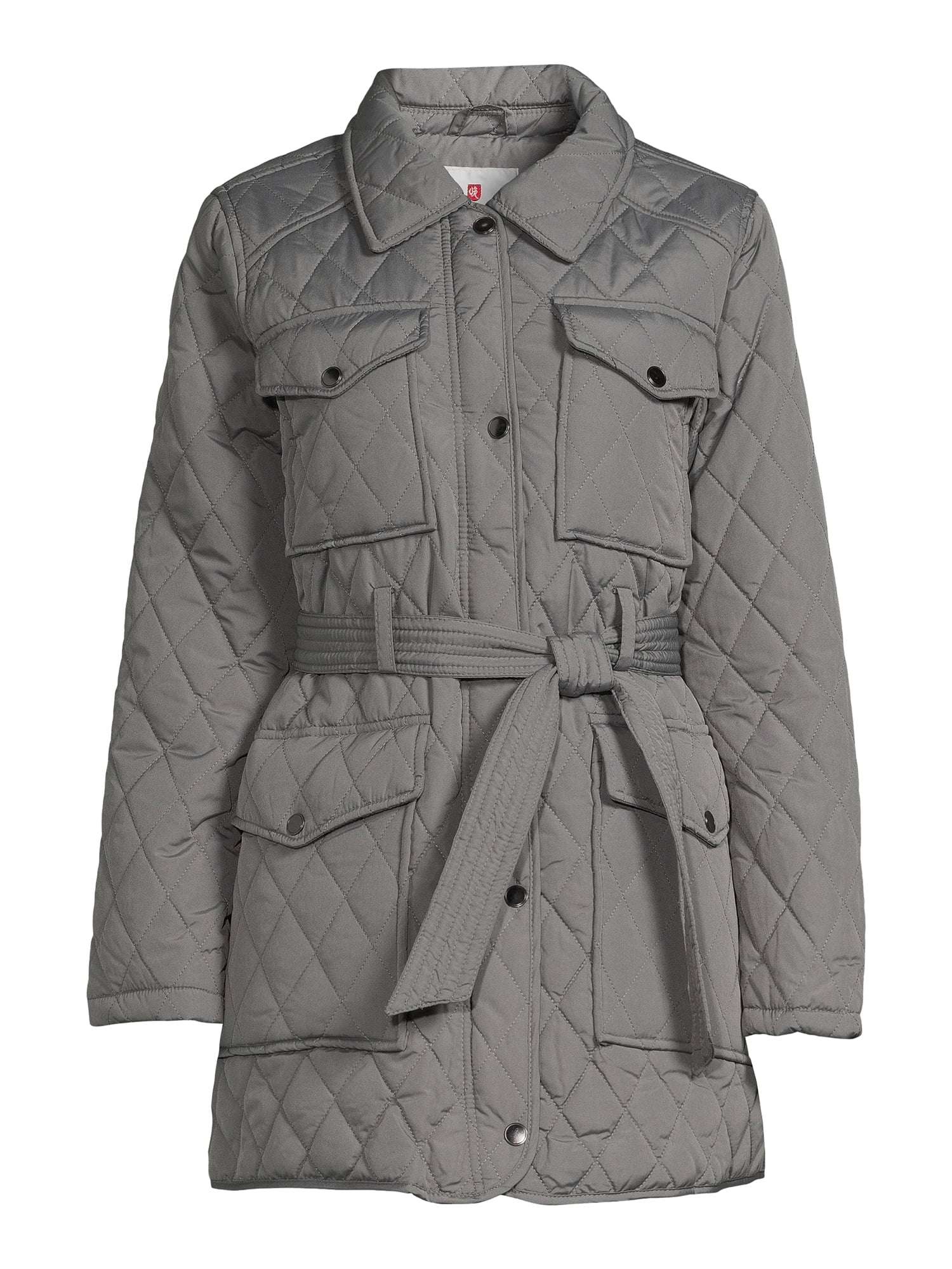 Urban Republic Women’s Thin Quilted Barn Jacket with Belt