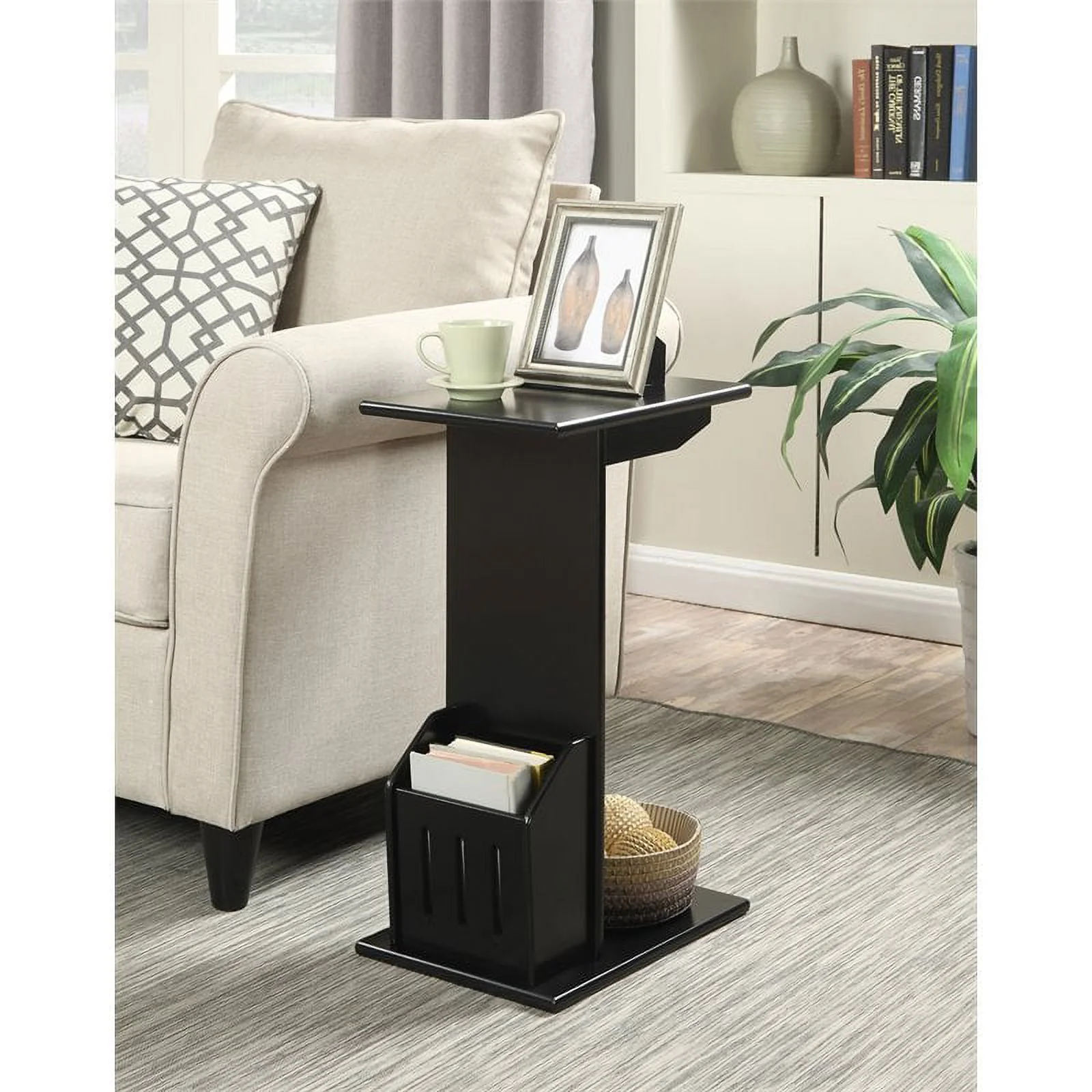 Home Square Furniture End Table in Black Wood Finish - Set of 2