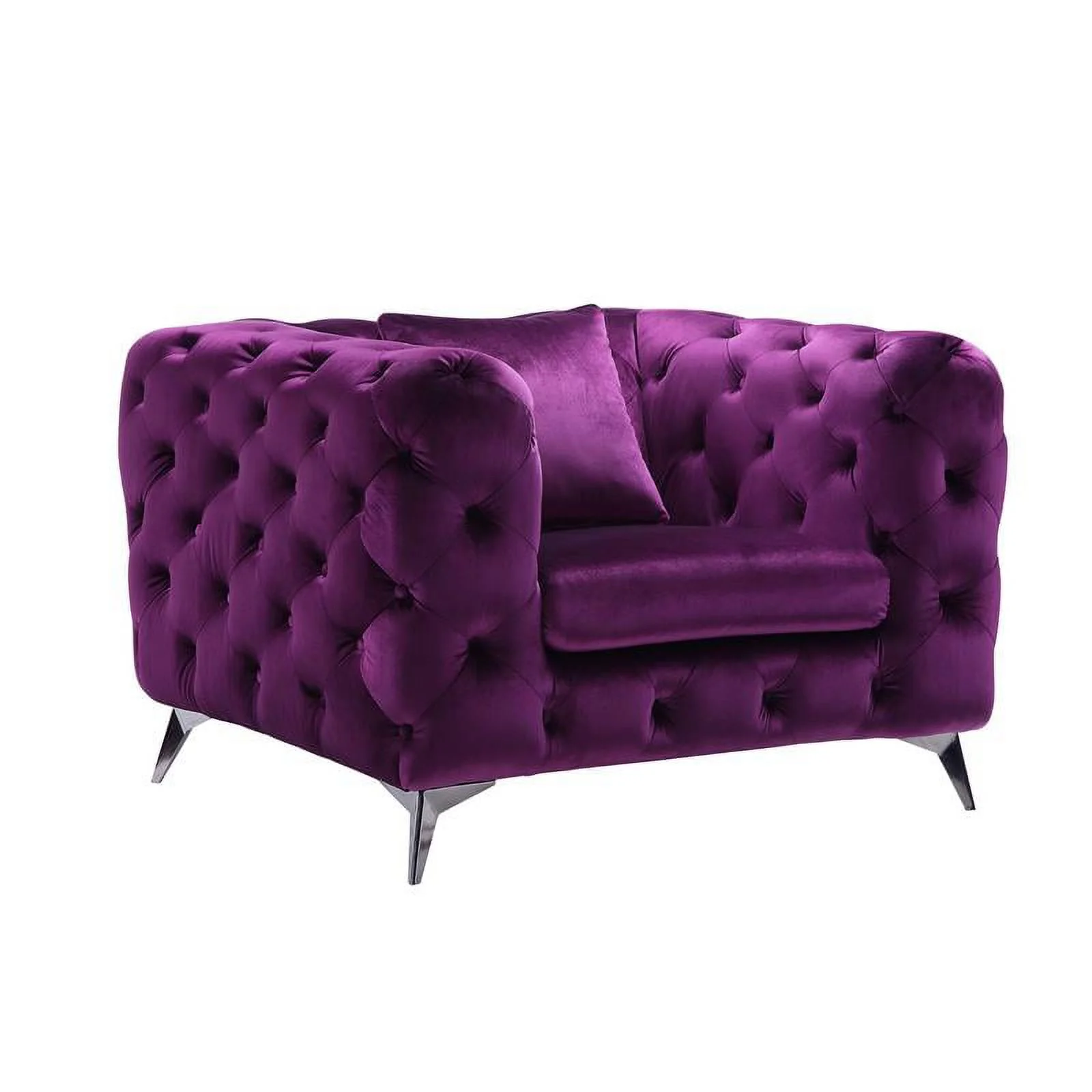 Bowery Hill Transitional / Modern Fabric Chair in Purple Finish