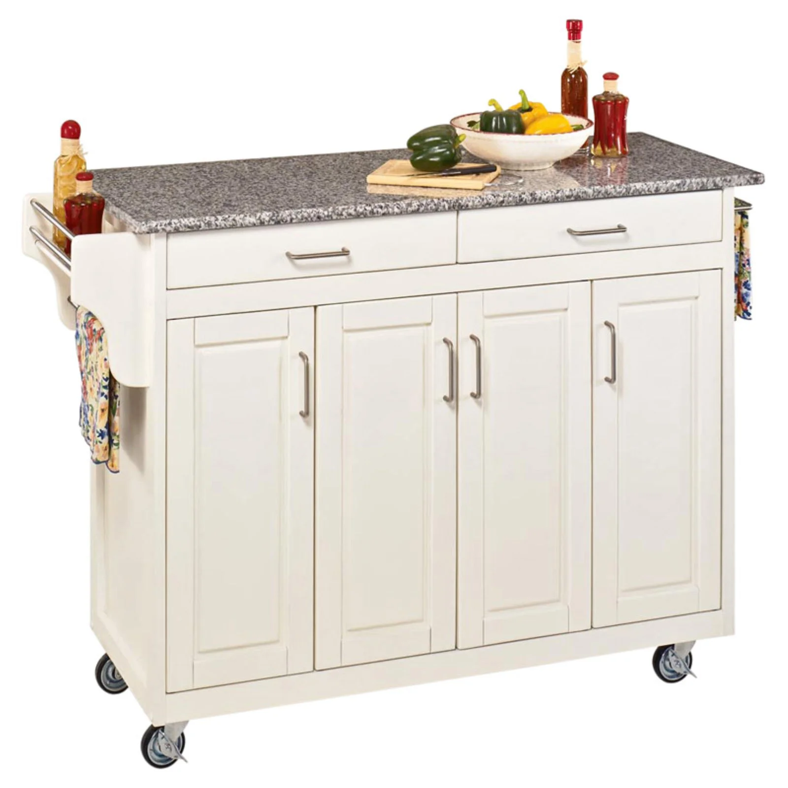 Homestyles Create-a-Cart Wood Rolling Kitchen Cart in Brown