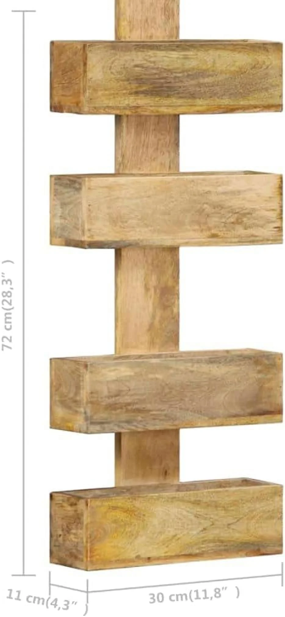 HOOMHIBIU Magazine Wall Rack Small Bookshelf Bookshelves Book case Suitable for Corridor  Office  Living Room  Bedroom  Study  Entrance 11.8"x4.3"x28.3" Solid Mango Wood