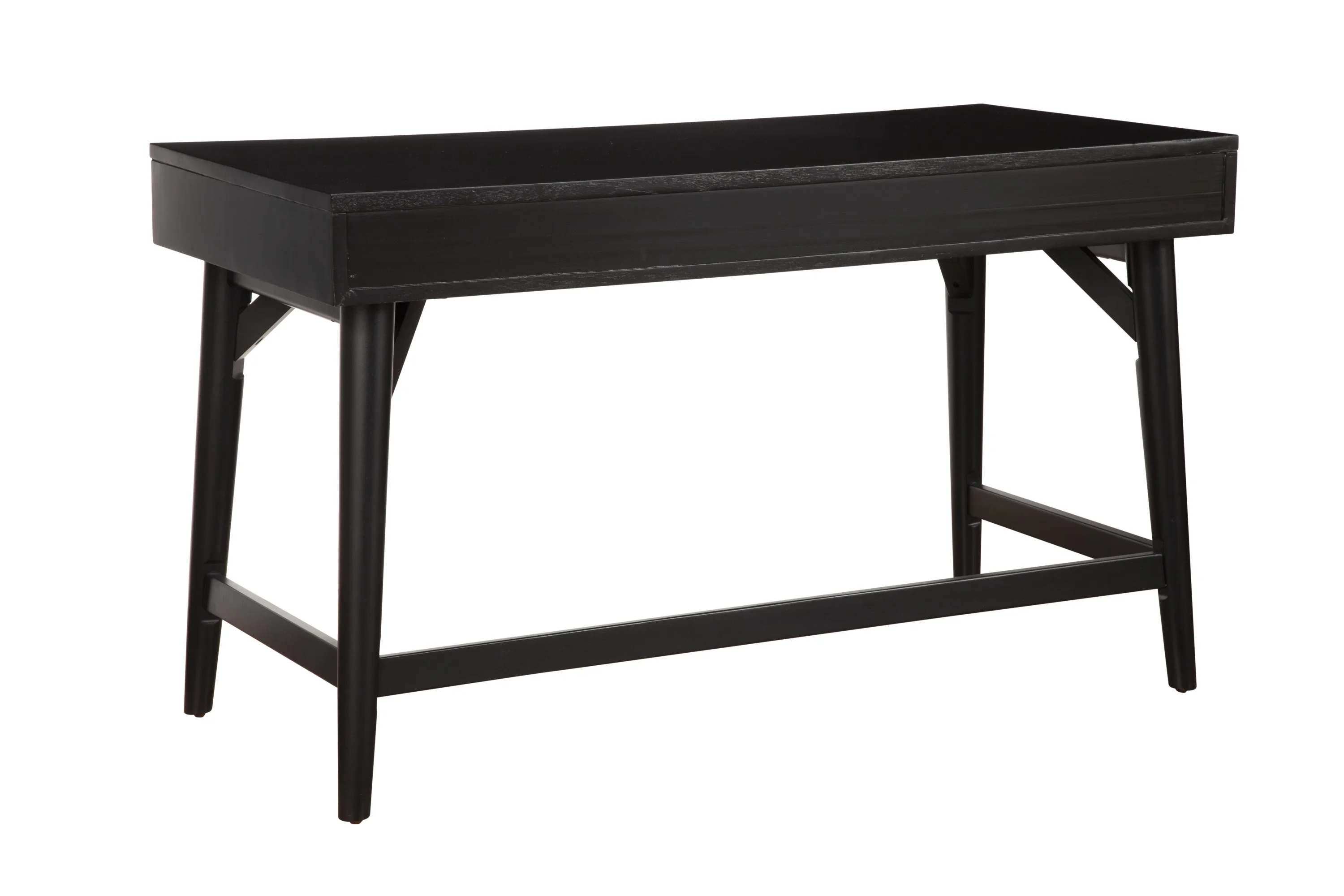 Alpine Furniture Flynn Large Wood 3 Drawer Desk in Black