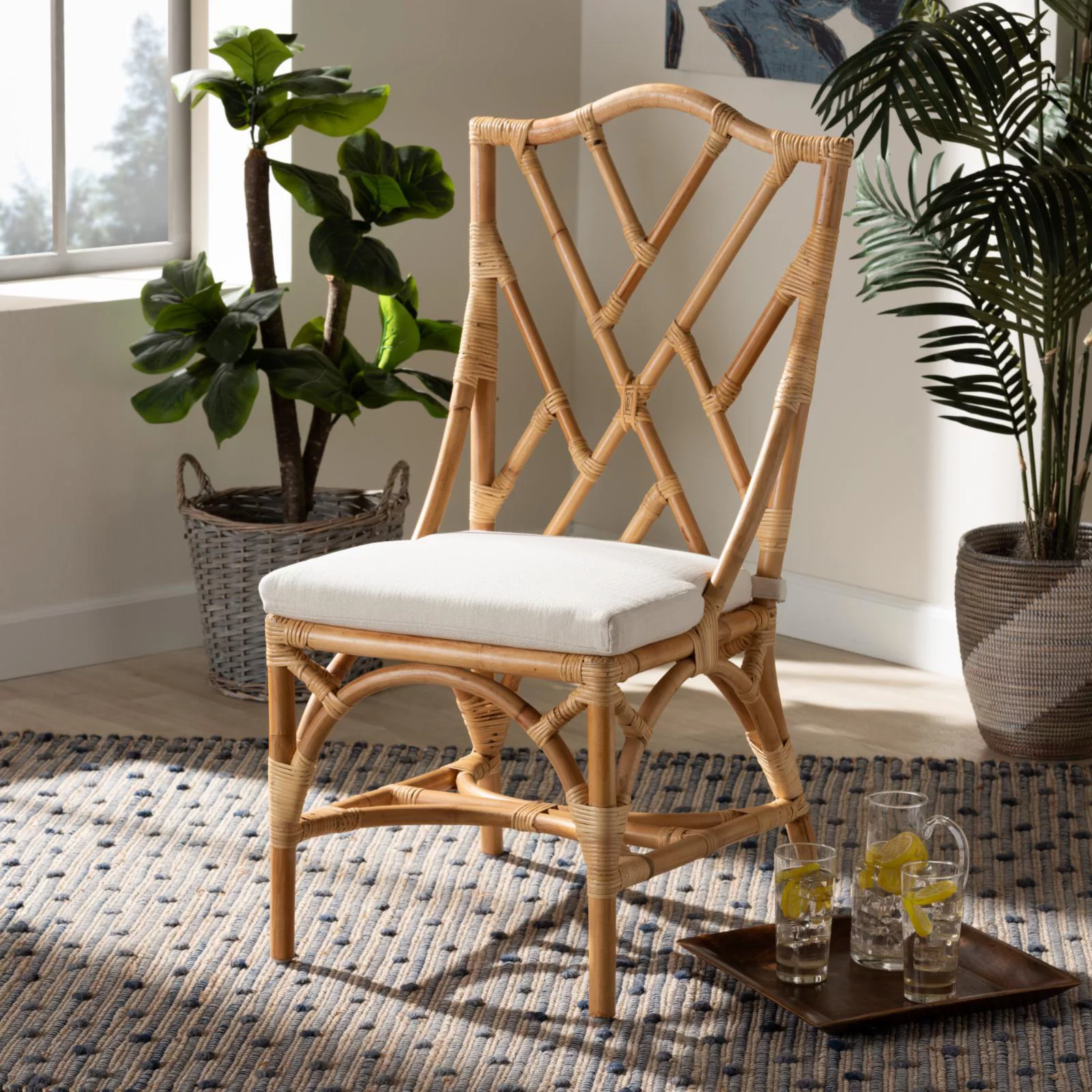 Baxton Studio Sonia Natural Finished Rattan Chair