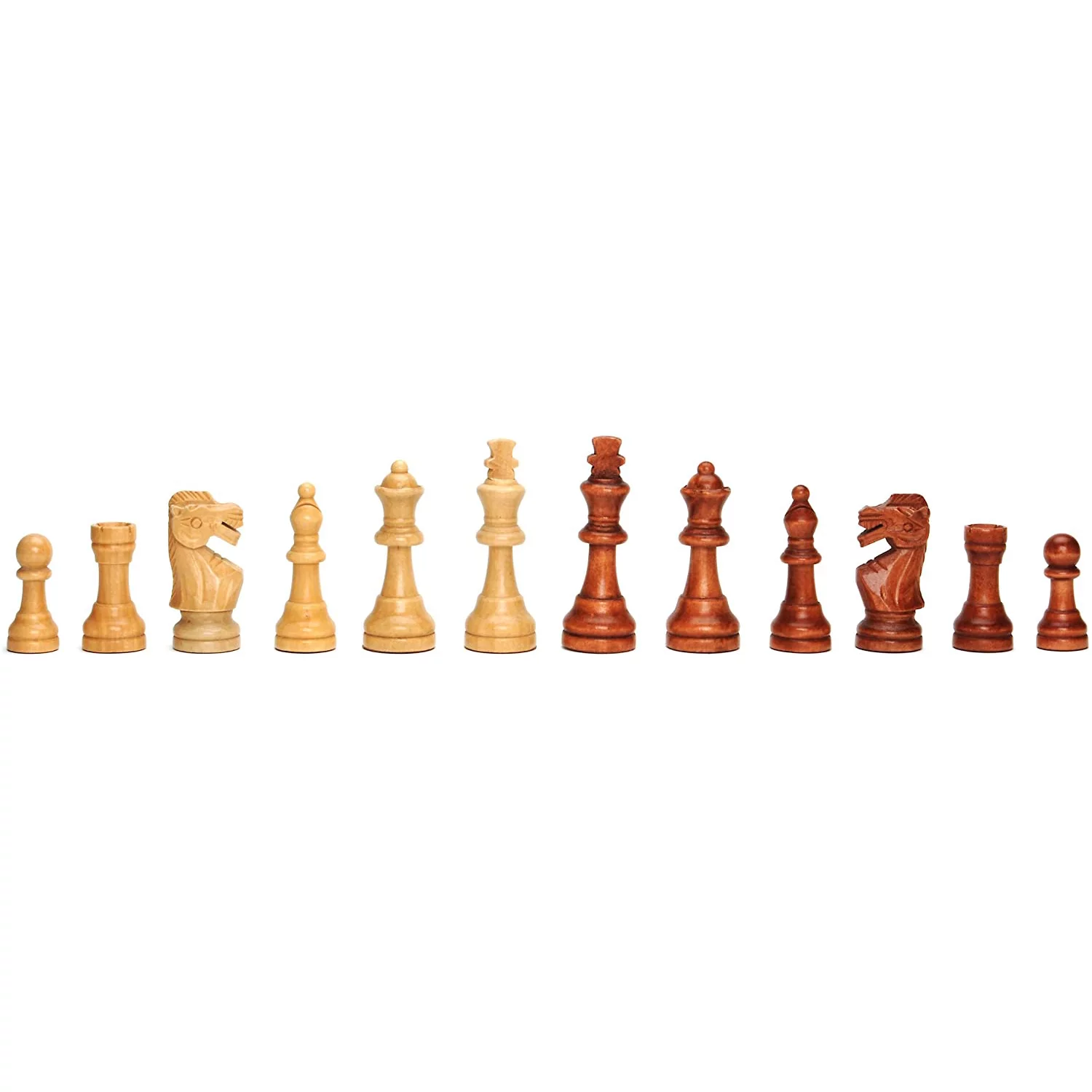 WE Games Traditional Staunton Wood Chess Set - 15 in. - 3.75 in. King - Wood Expressions, Inc.
