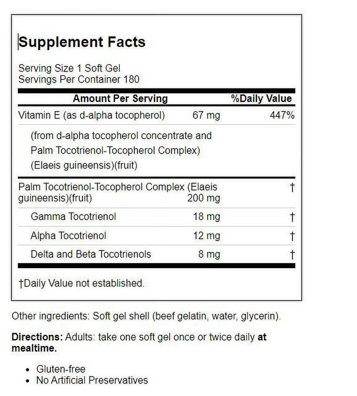 Carlson Labs - Tocotrienols with Natural Vitamin E - 180 Softgels