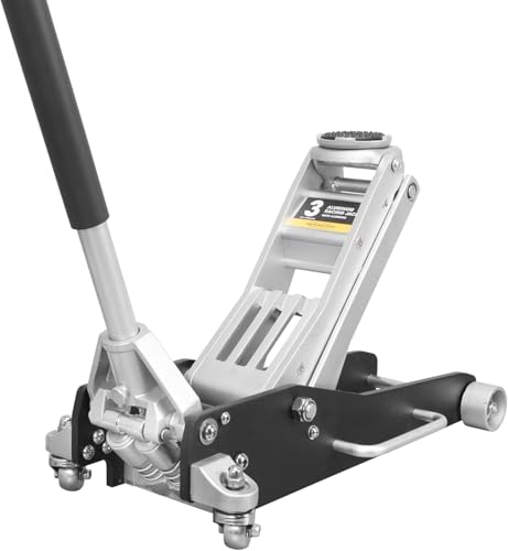 BIG RED T815016L Torin Hydraulic Low Profile Aluminum and Steel Racing Floor Jack with Dual Piston Quick Lift Pump, 1.5 Ton (3,000 lb) Capacity, Blue, T815016L