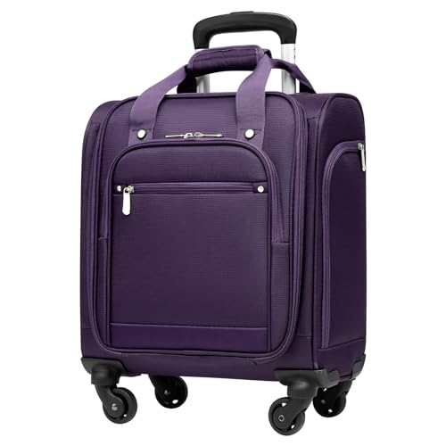 Coolife Underseat Carry On Luggage Softside Lightweight Rolling Travel Bag Spinner Suitcase