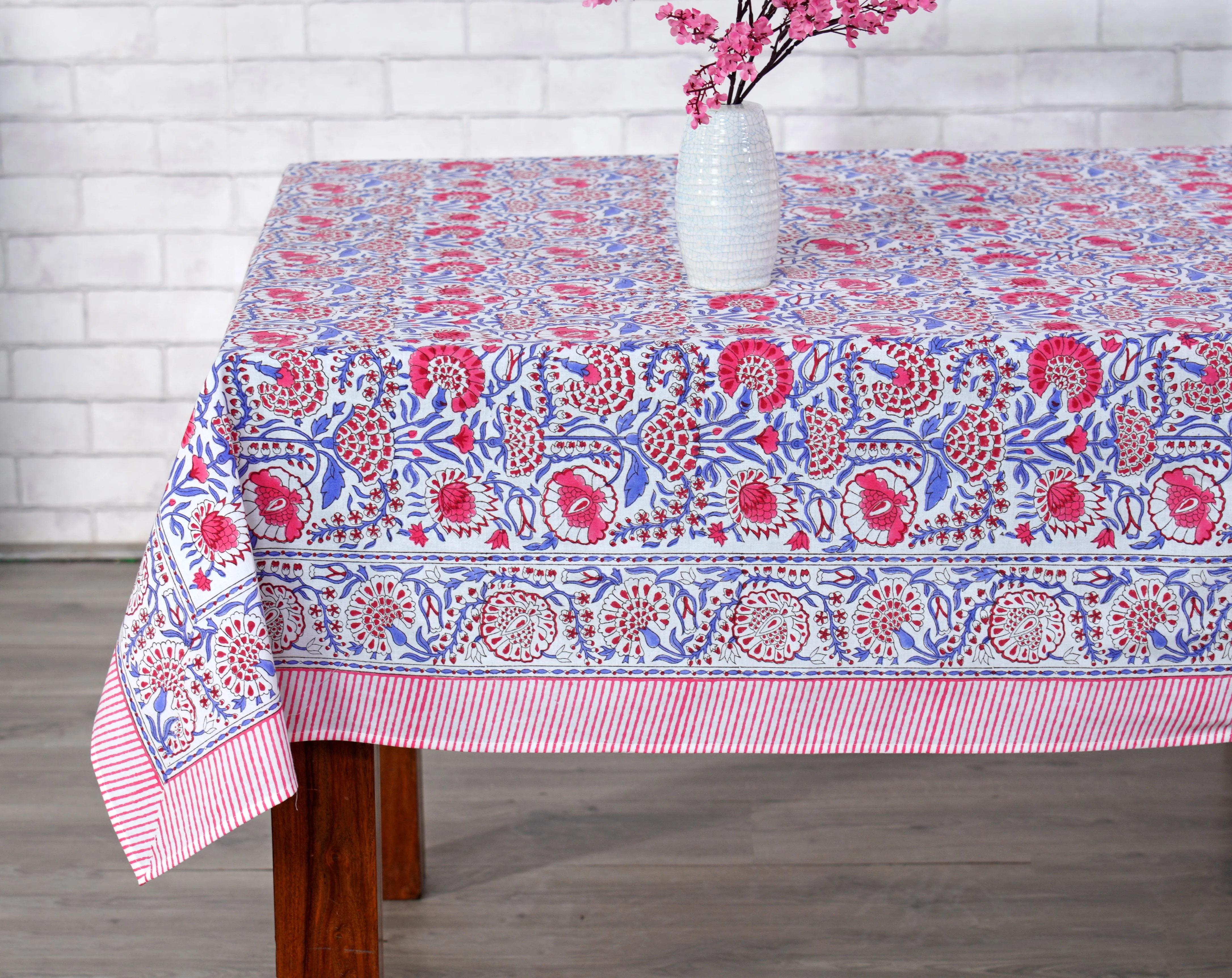 Ridhi 100% Cotton Hand Block Print Thanksgiving Tablecloth 60
