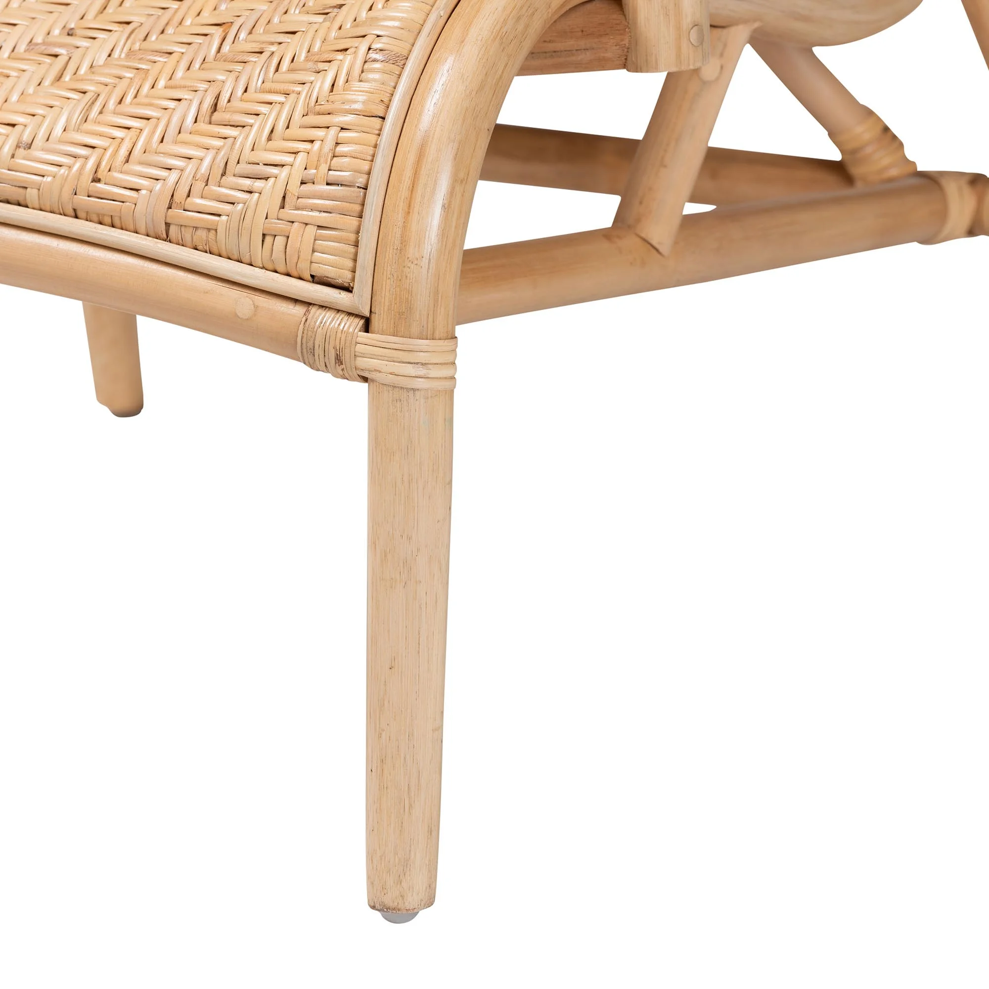 Baxton Studio Madura Modern Bohemian Natural Brown Rattan Lounge Chair
