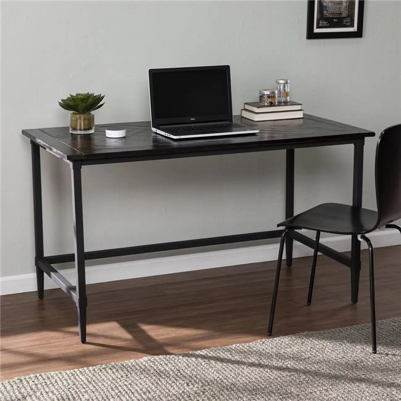 HomeRoots 402060 Natural Black Reclaimed Wood Desk