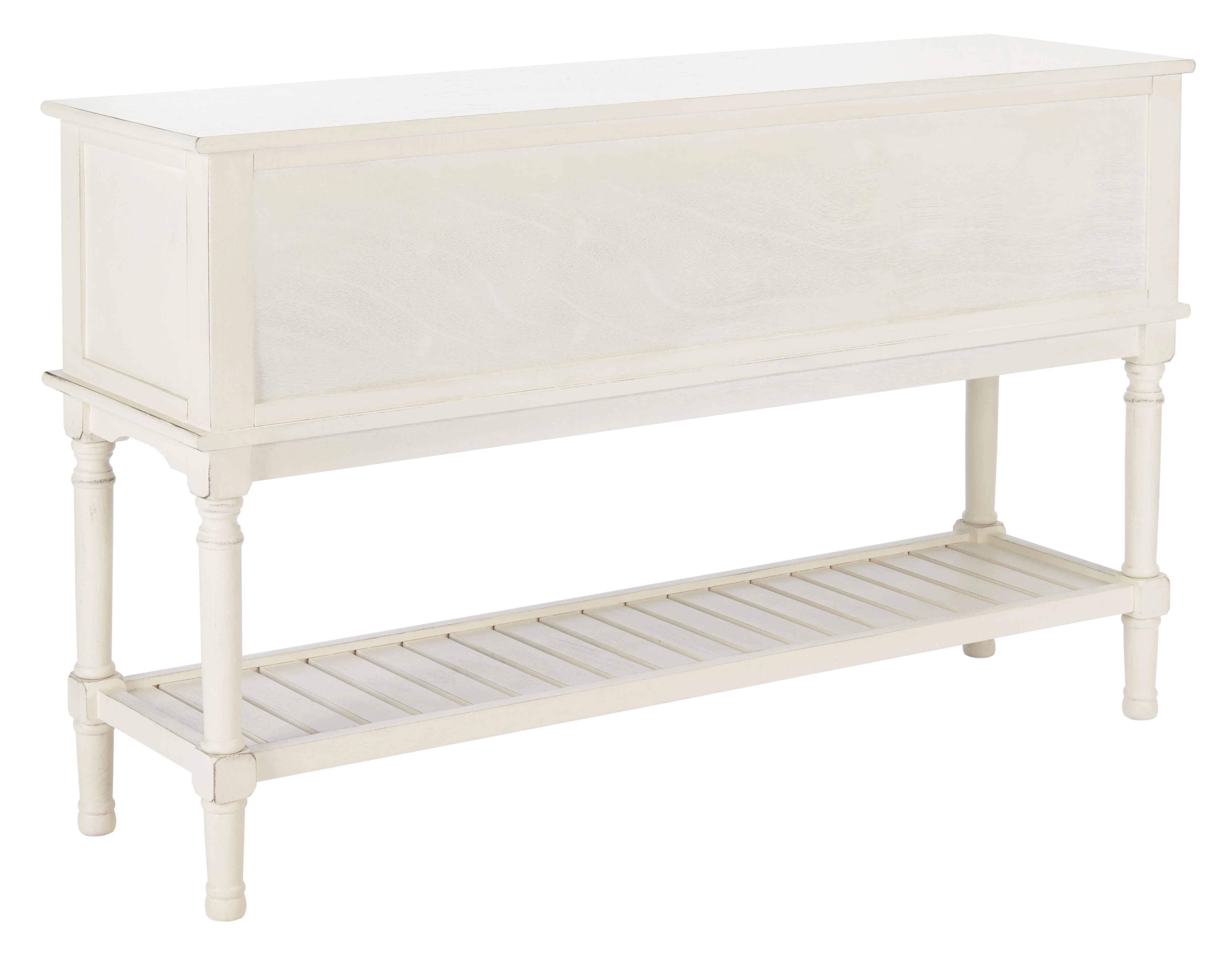 SAFAVIEH Tate Distressed White Wood Console Table with Drawer (47.3 in. W x 13 in. D x 29.5 in. H)