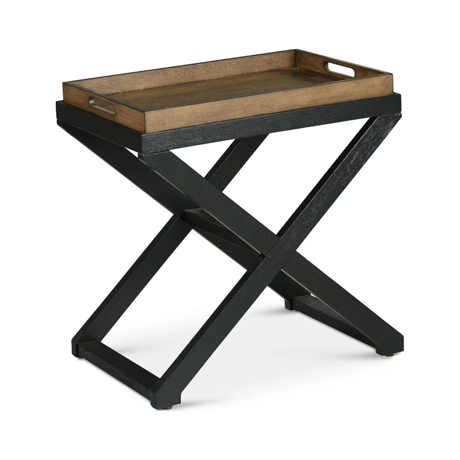 Topeka Walnut and Ebony Solid Wood Chairside Table