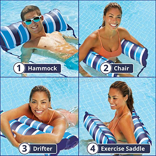 Aqua Original 4-in-1 Monterey Hammock Pool Float & Water Hammock – Multi-Purpose, Inflatable Pool Floats for Adults – Patented Thick, Non-Stick PVC Material
