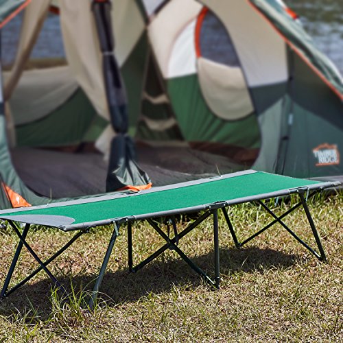 PORTAL Folding Camping Cot, Portable Cot Bed for Adults, Outdoor Bed Camp Cots for Sleeping with Carry Bag for Home, Travel, Office, Beach, Support up to 300lbs, Green