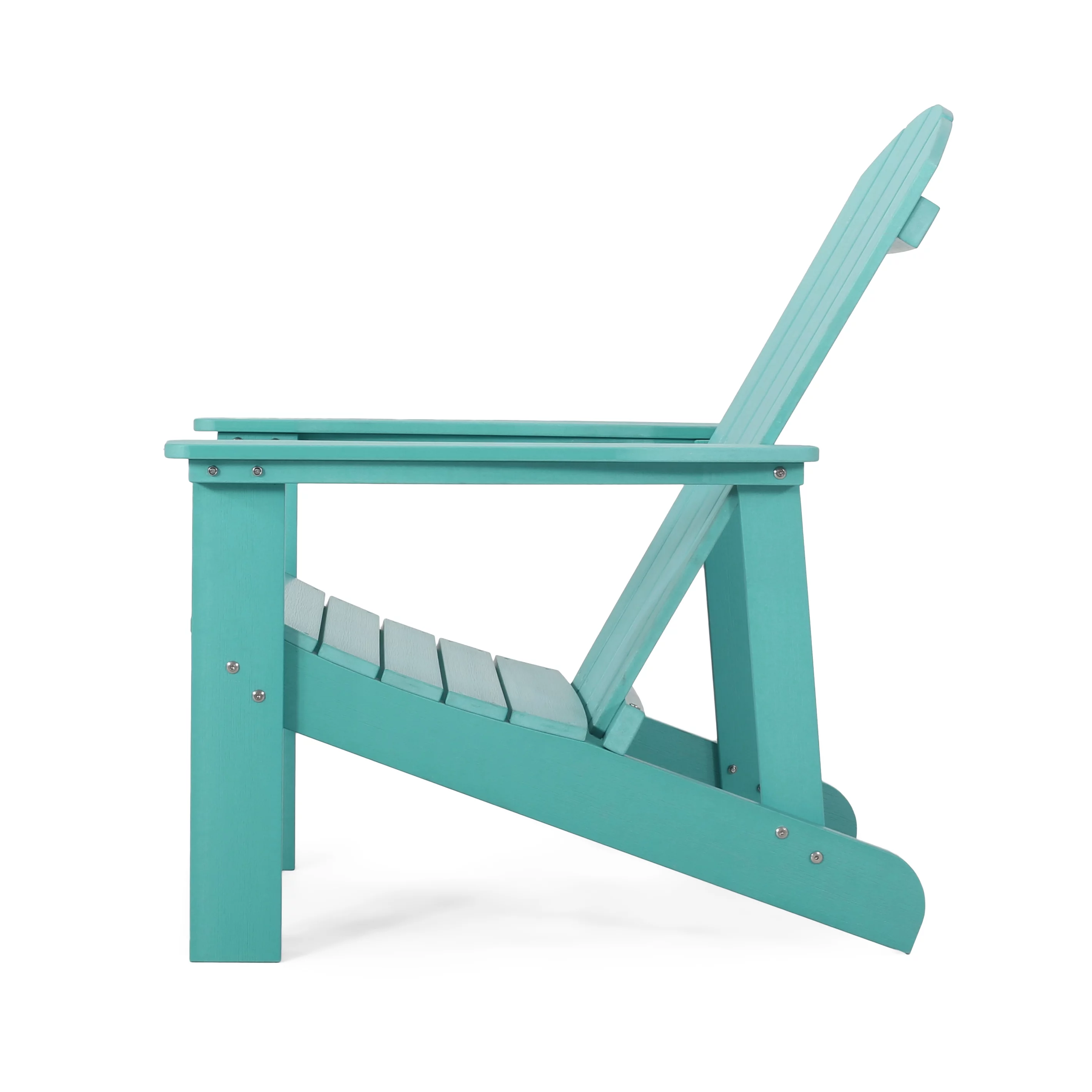 Noble House Culver Faux Wood Slat-Backed Adirondack Chair in Teal (Set of 2)