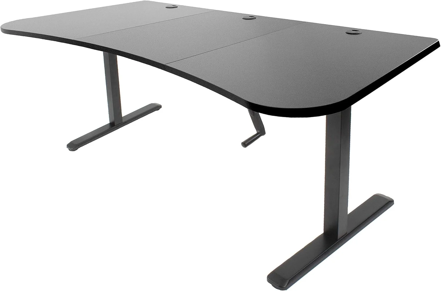 Height Adjustable 63 X 32 Inch Stand Up Desk, Crank System, Workstation With Black Table Top, Black Frame, DESK-KIT-1M1B